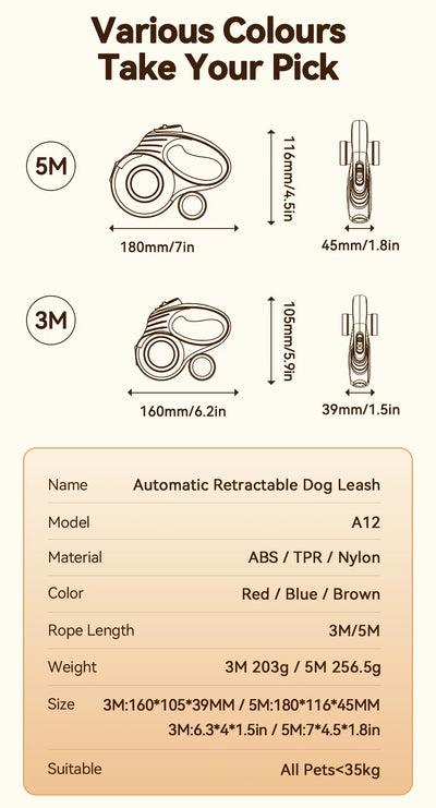 Automatic Retractable Dog Leash
